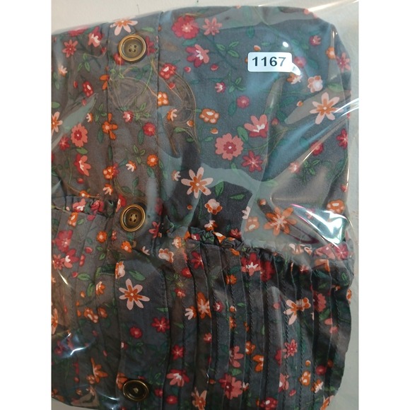 Matilda Jane Womens Floral Front Peasant Blouse Size Large Cottagecore Prairie - Picture 9 of 9